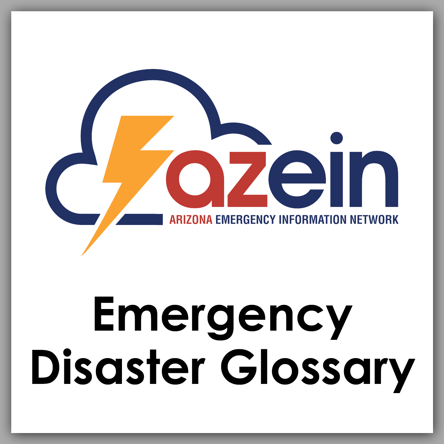 AZEIN Emergency Disaster Glossary